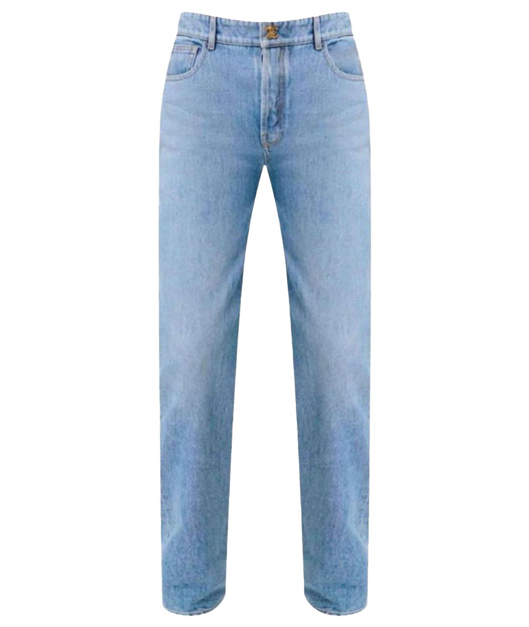 CHANEL Голубые хлопковые прямые джинсы, фото 1