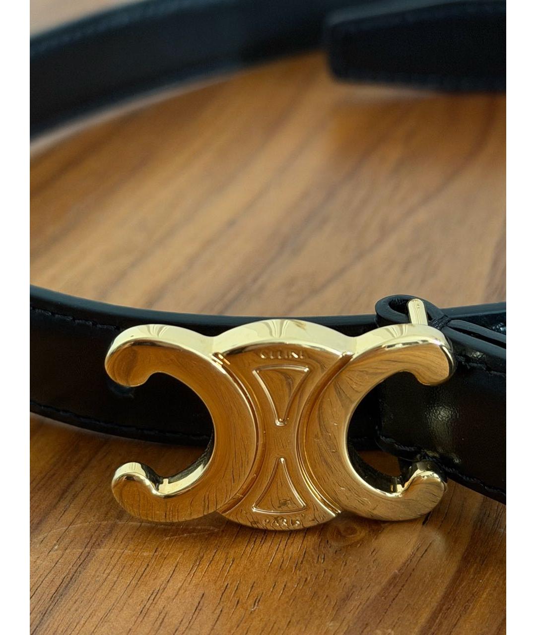 CELINE Черный кожаный ремень, фото 2