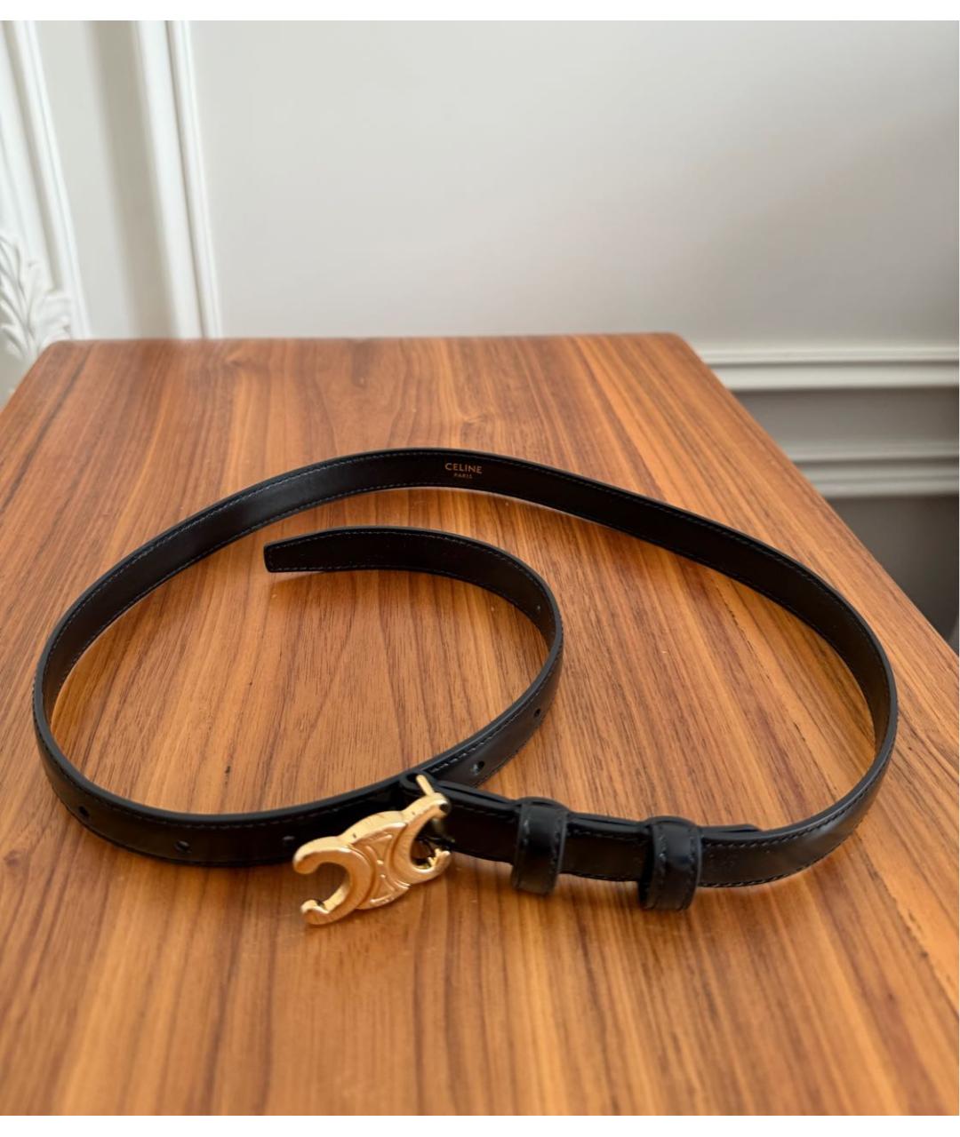 CELINE Черный кожаный ремень, фото 4