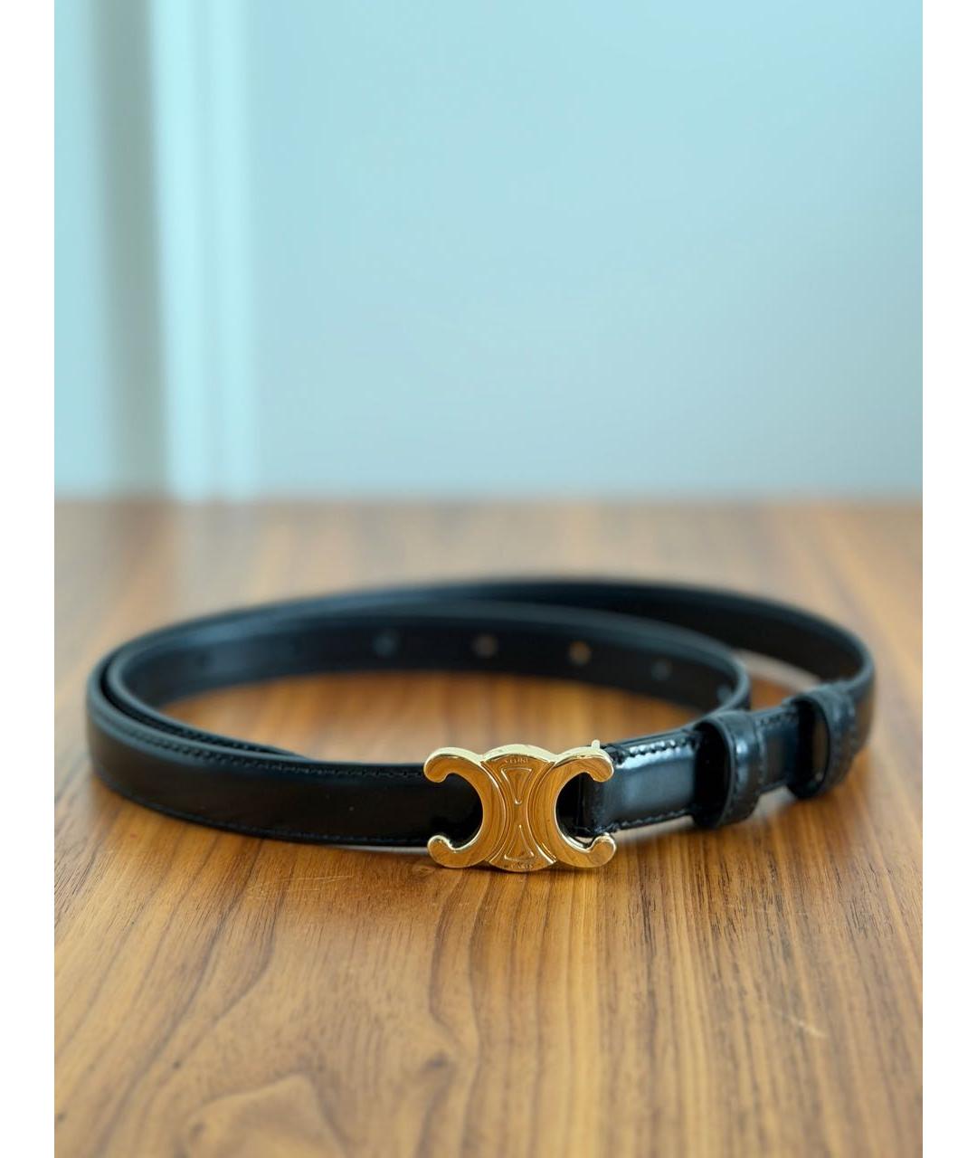 CELINE Черный кожаный ремень, фото 5