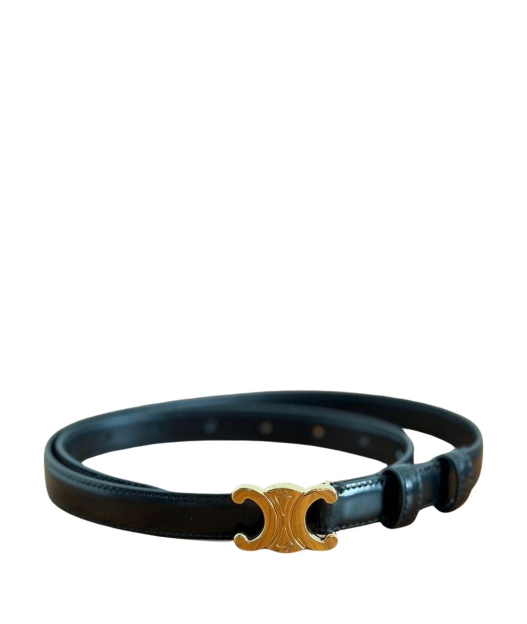 CELINE Черный кожаный ремень, фото 1