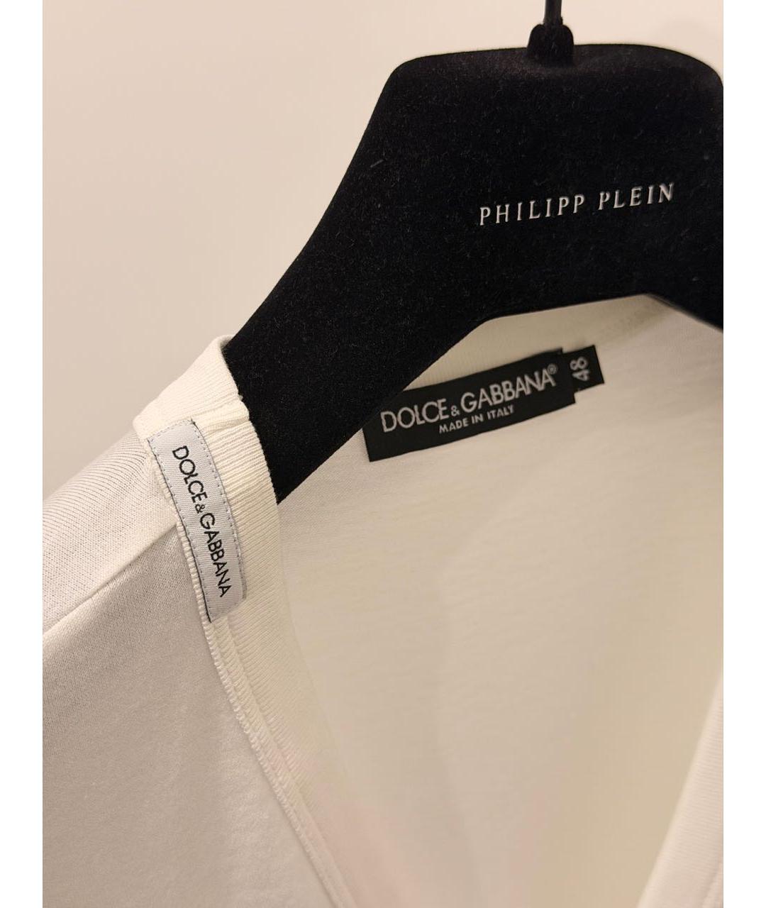 DOLCE&GABBANA Белая хлопковая футболка, фото 3