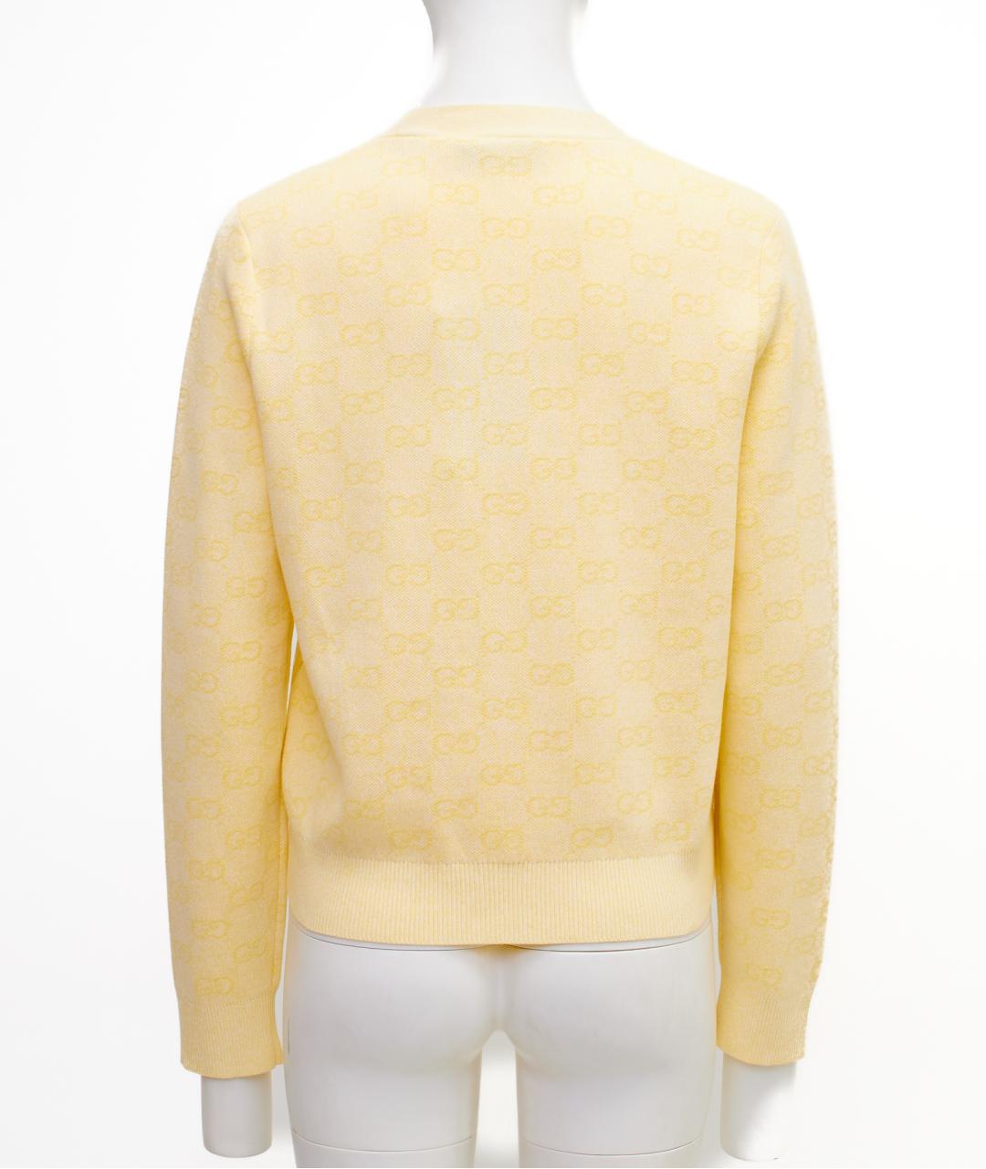 GUCCI Желтый хлопковый кардиган, фото 2
