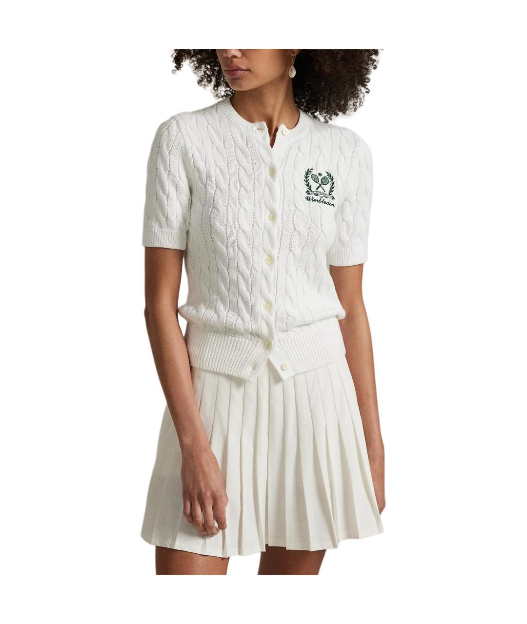 POLO RALPH LAUREN Белый хлопковый кардиган, фото 3