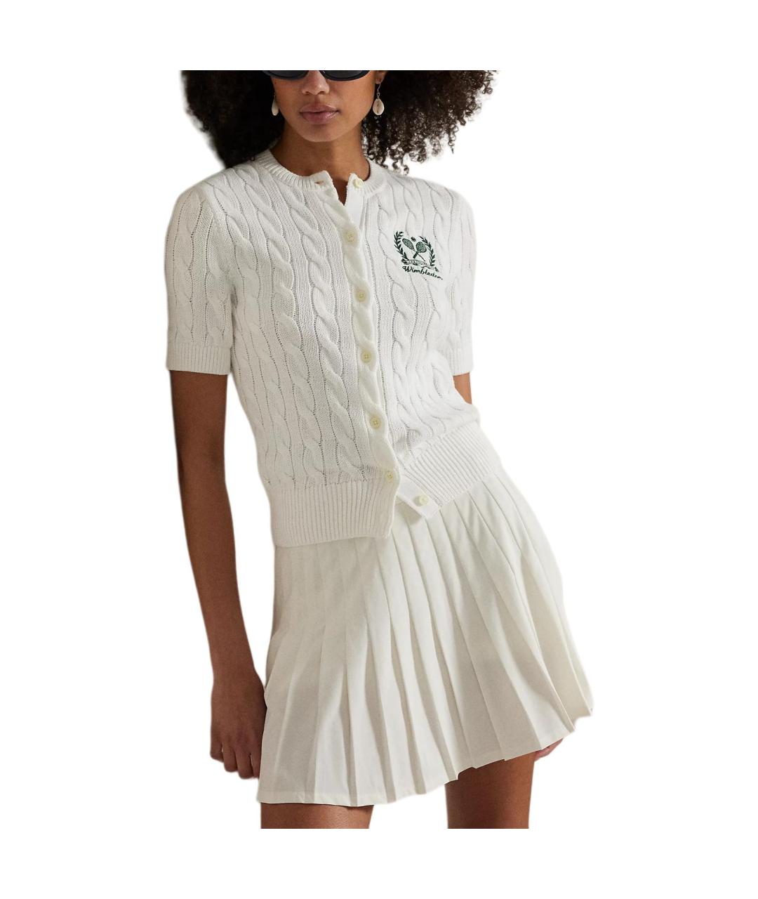 POLO RALPH LAUREN Белый хлопковый кардиган, фото 5