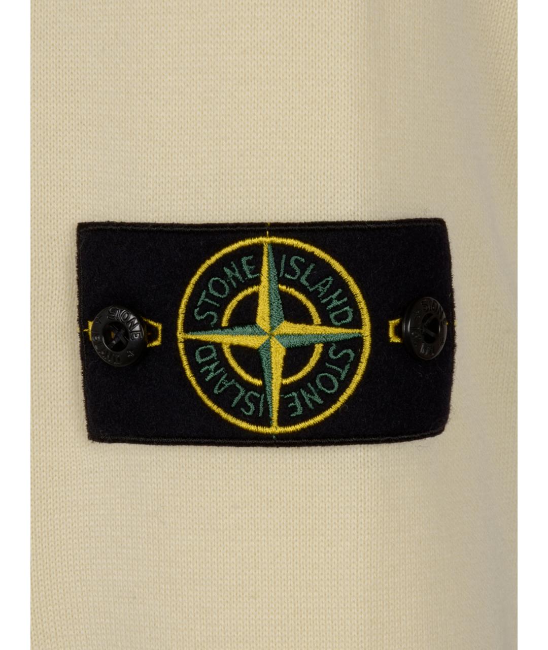 STONE ISLAND Белый хлопковый джемпер / свитер, фото 3