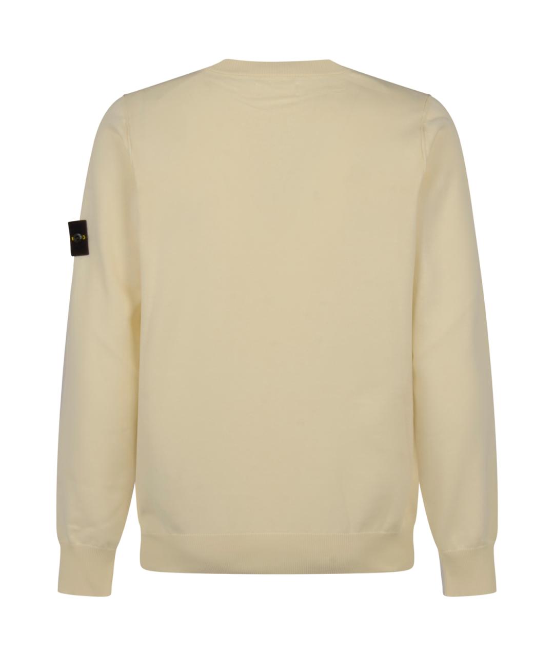 STONE ISLAND Белый хлопковый джемпер / свитер, фото 2