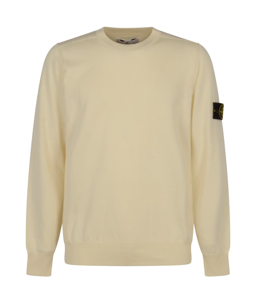 STONE ISLAND Белый хлопковый джемпер / свитер, фото 1