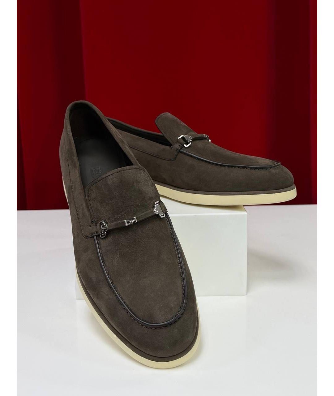 ZILLI Коричневые замшевые лоферы, фото 7