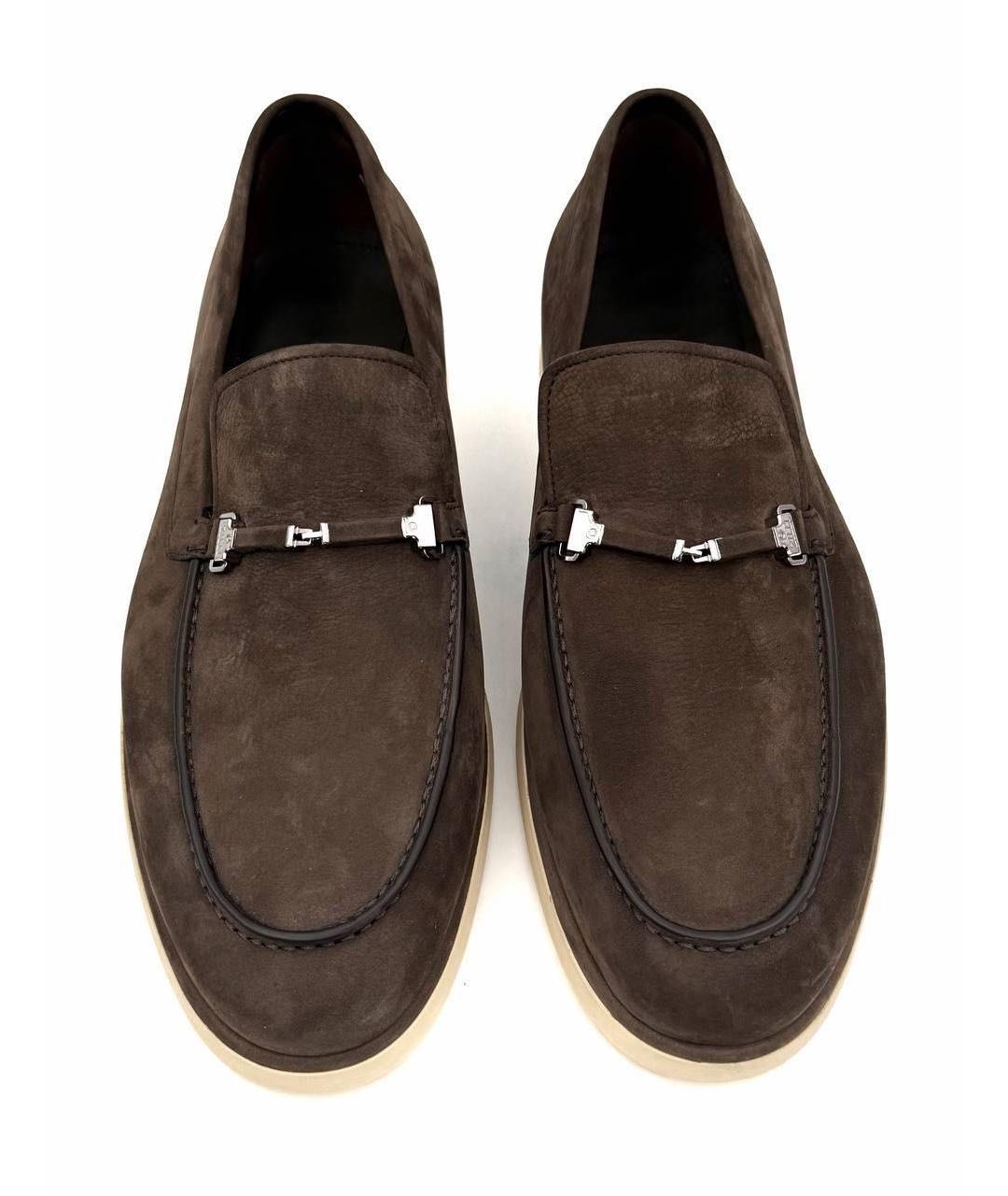 ZILLI Коричневые замшевые лоферы, фото 4