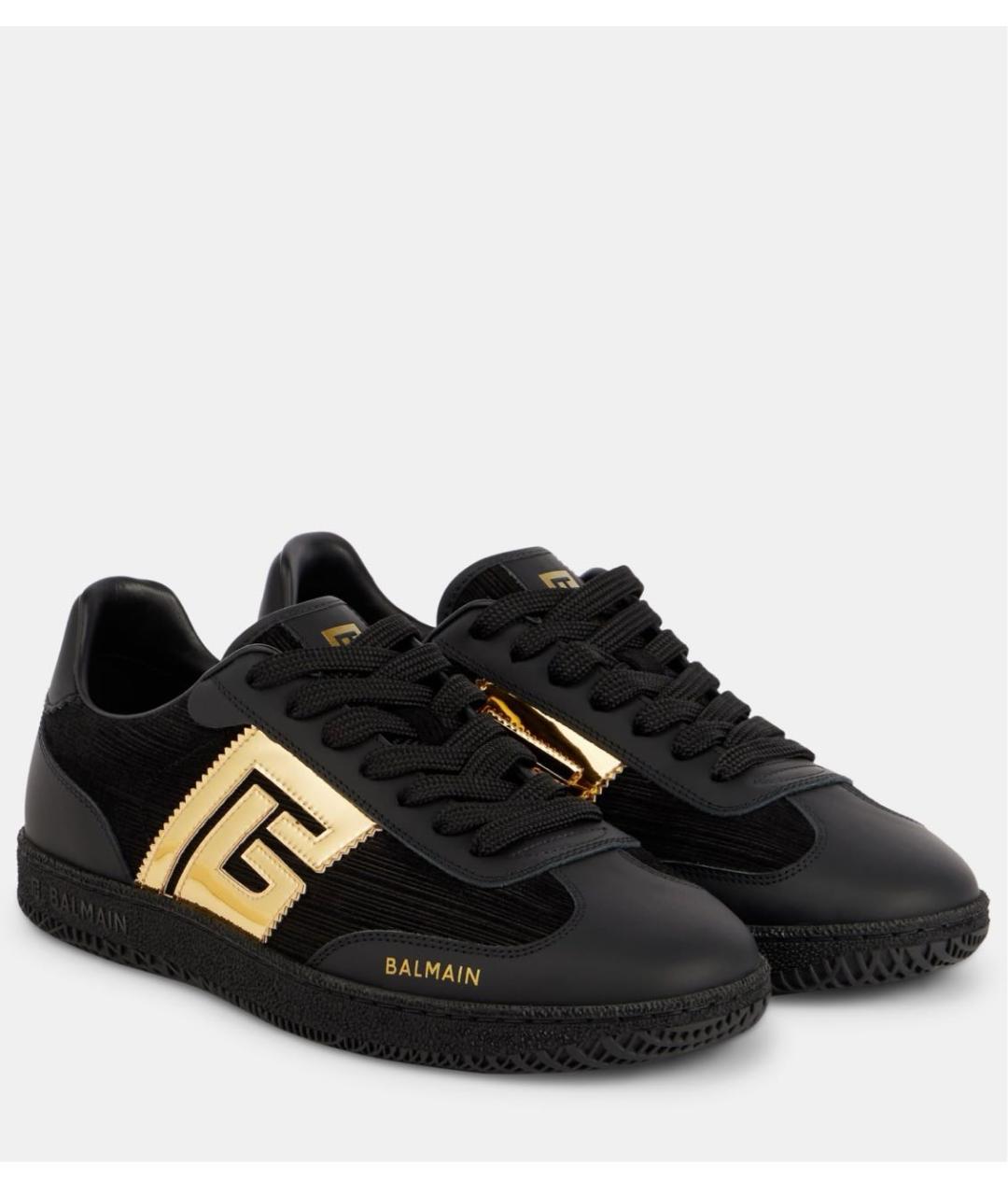 BALMAIN Черные кожаные кроссовки, фото 6