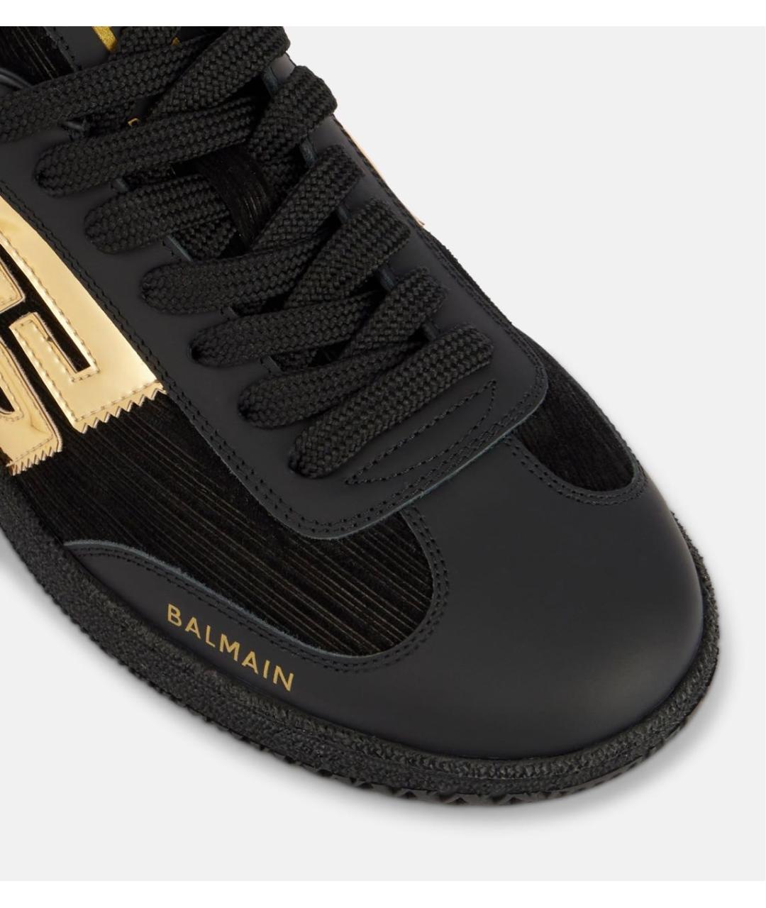 BALMAIN Черные кожаные кроссовки, фото 3