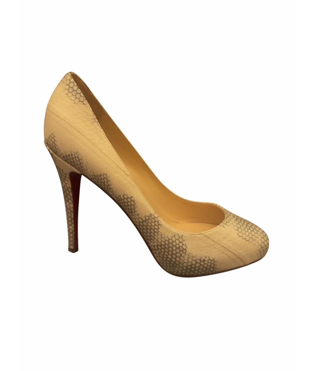 CHRISTIAN LOUBOUTIN Белые туфли из экзотической кожи, фото 1