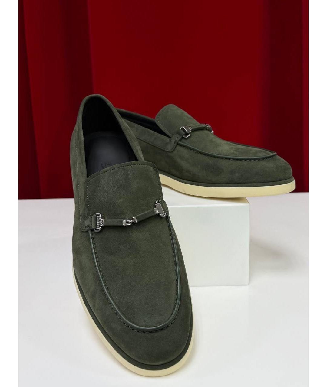 ZILLI Зеленые замшевые лоферы, фото 5