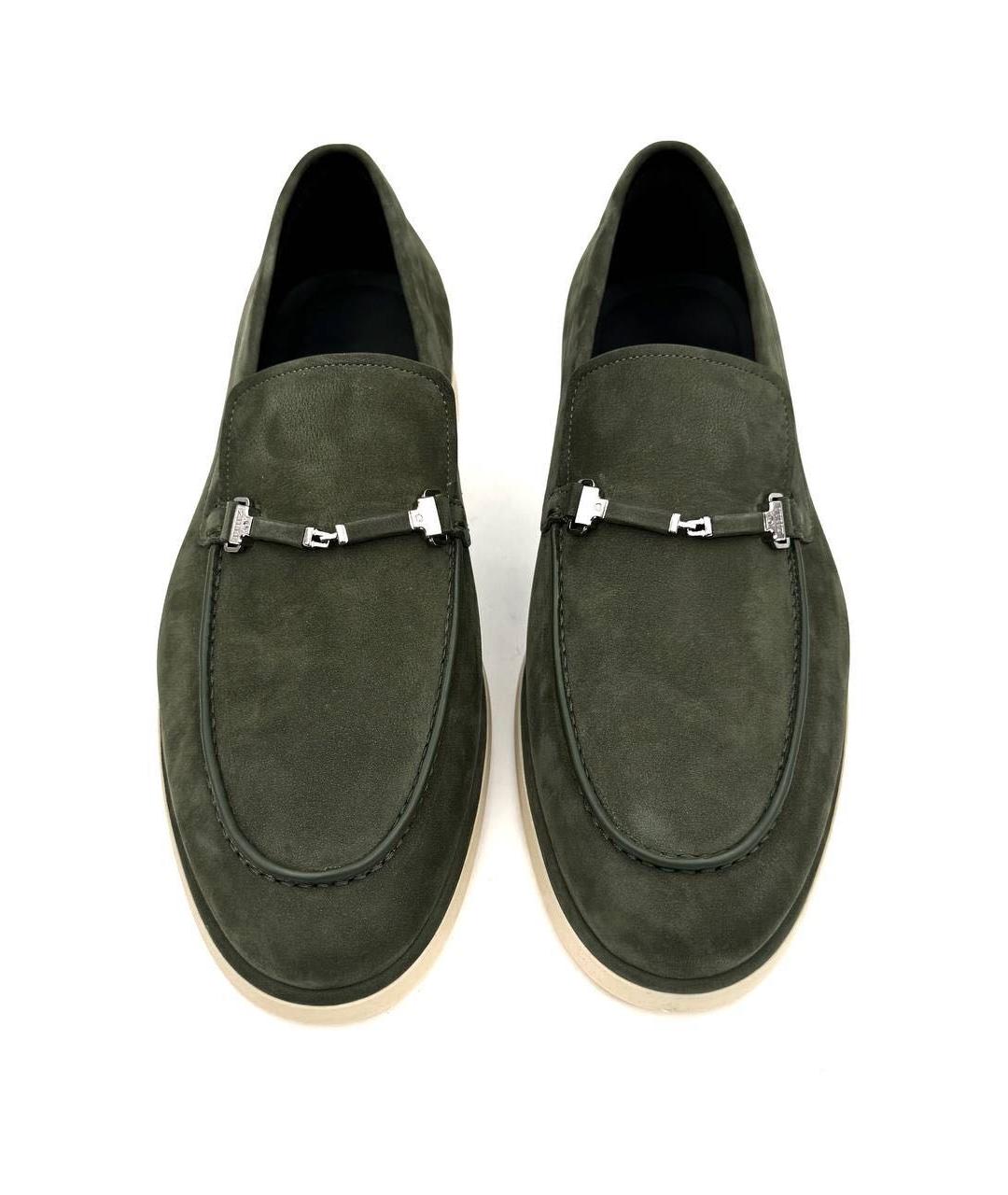 ZILLI Зеленые замшевые лоферы, фото 2