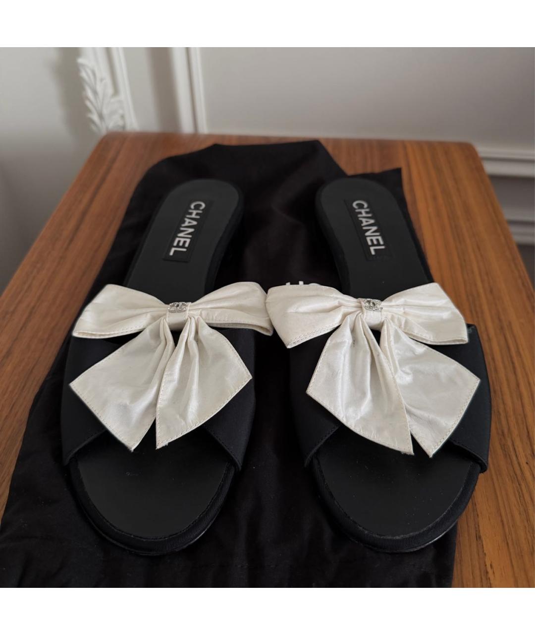 CHANEL Черные шлепанцы, фото 3