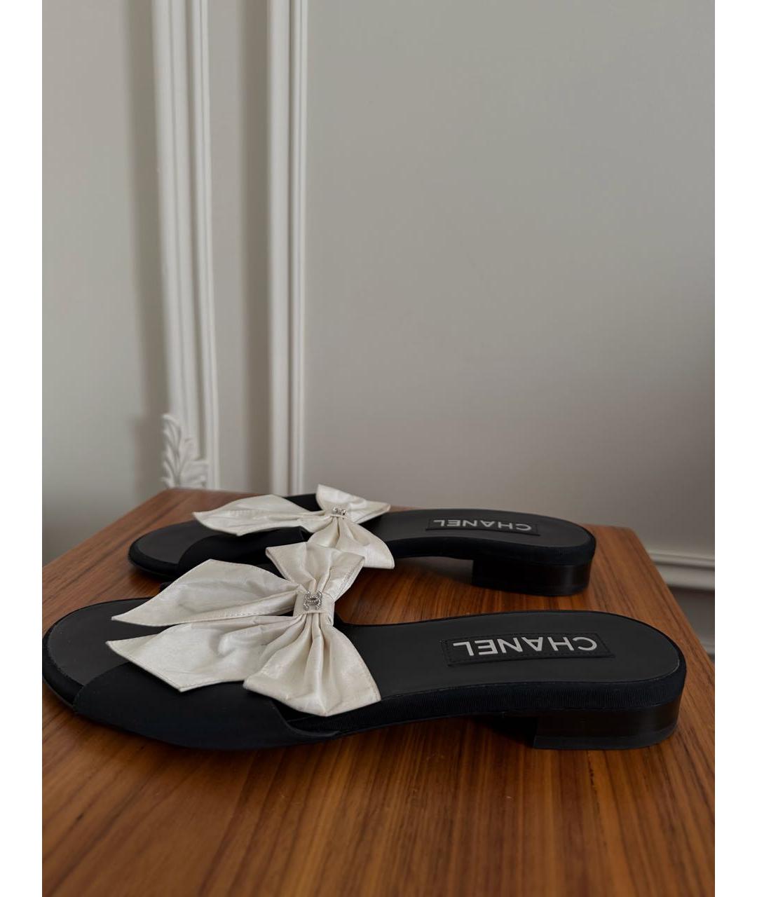 CHANEL Черные шлепанцы, фото 2