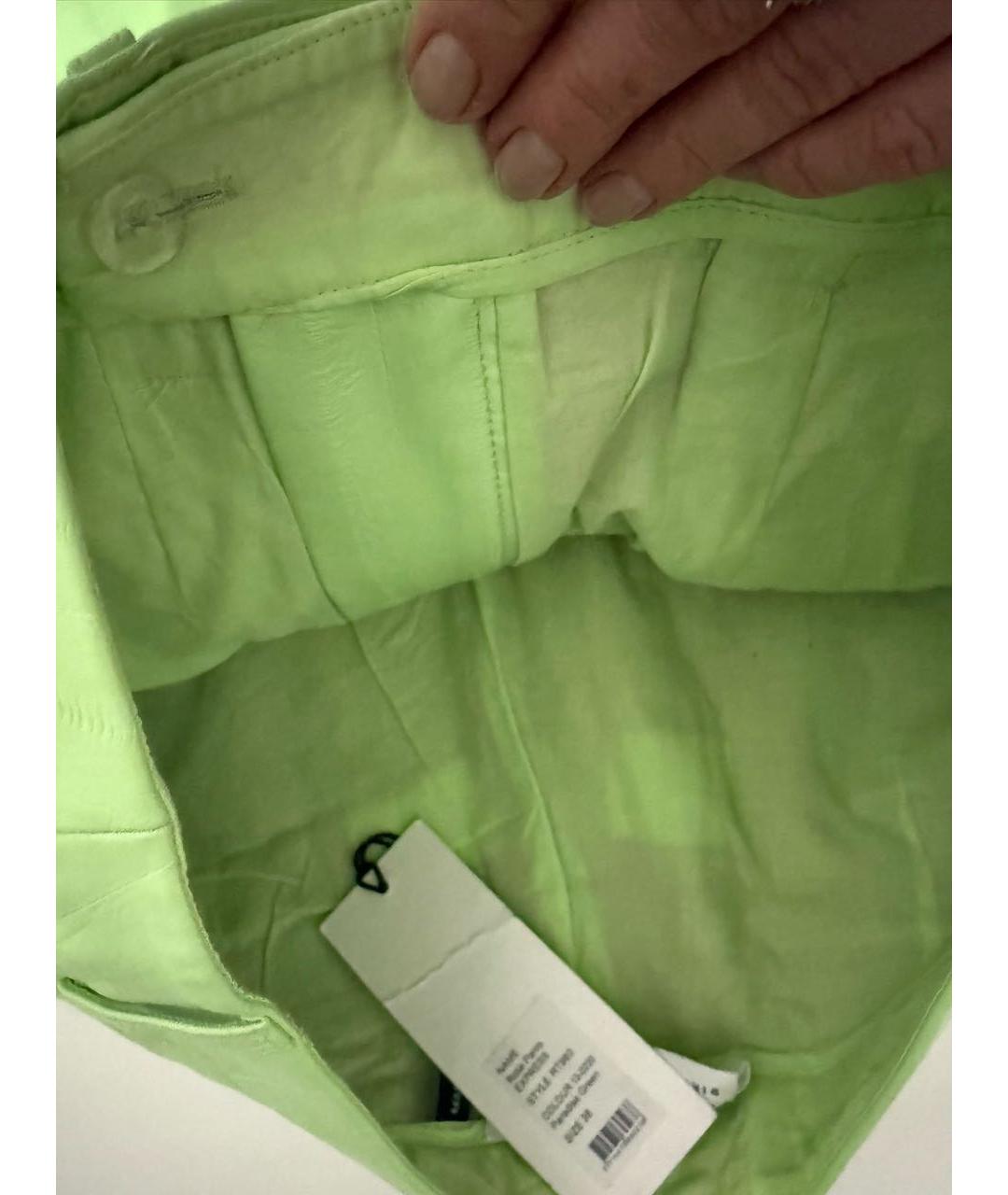 ROTATE Салатовые кожаные брюки широкие, фото 8