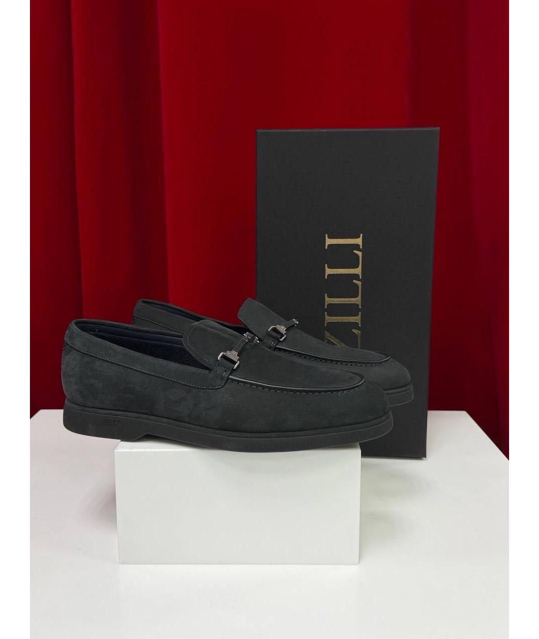 ZILLI Черные замшевые лоферы, фото 6