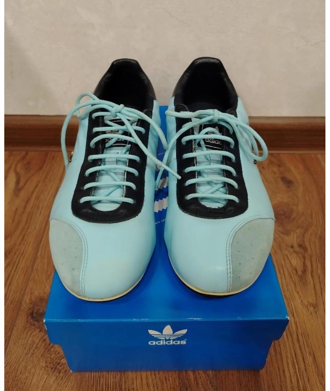 ADIDAS Голубые кожаные кроссовки, фото 2