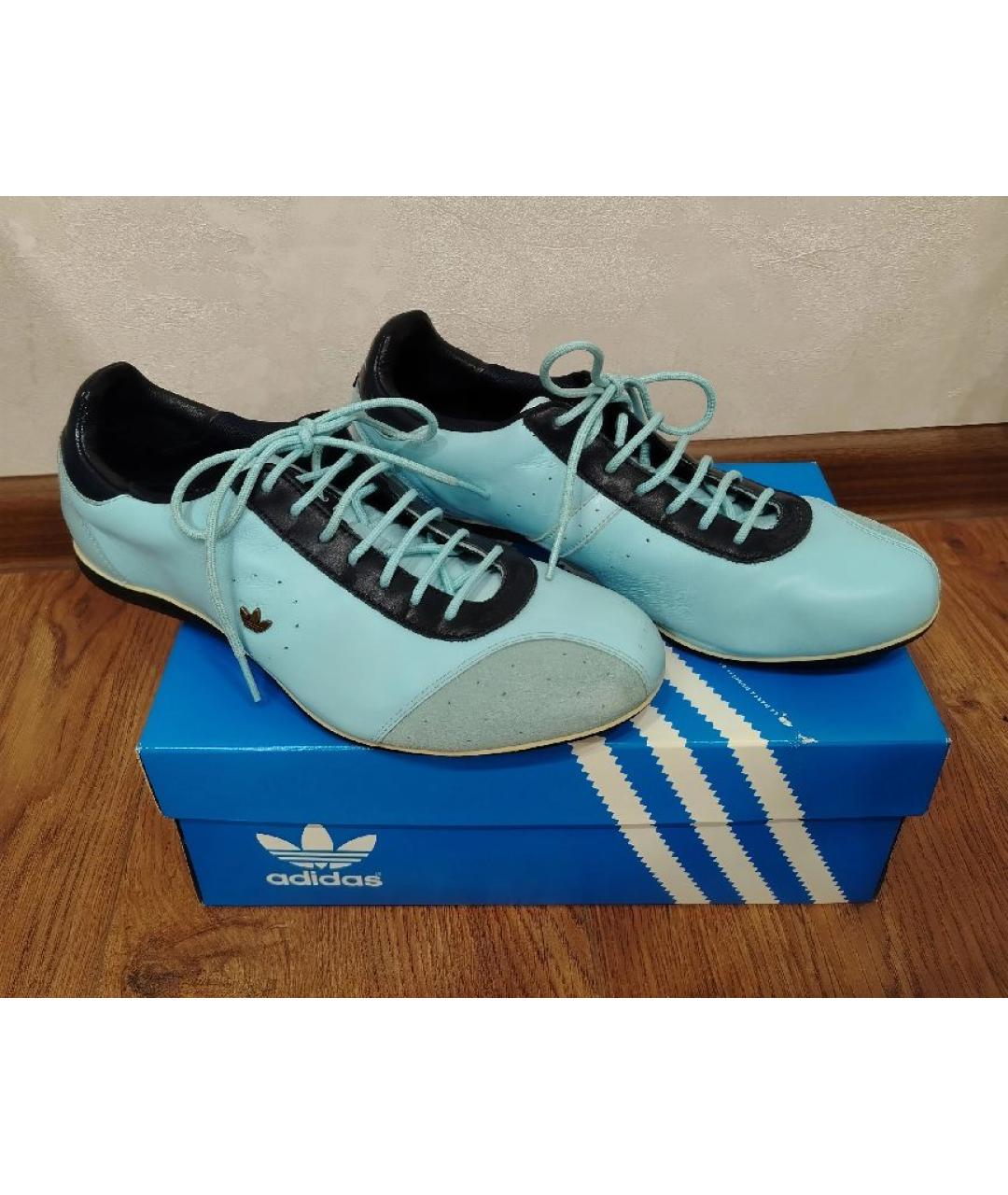 ADIDAS Голубые кожаные кроссовки, фото 7