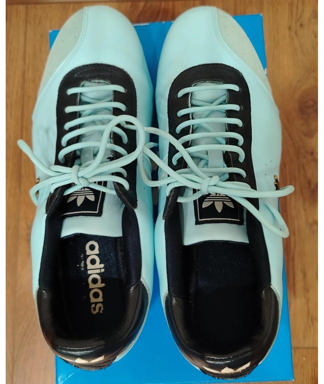 ADIDAS Голубые кожаные кроссовки, фото 3