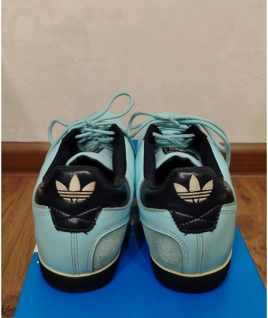 ADIDAS Голубые кожаные кроссовки, фото 4
