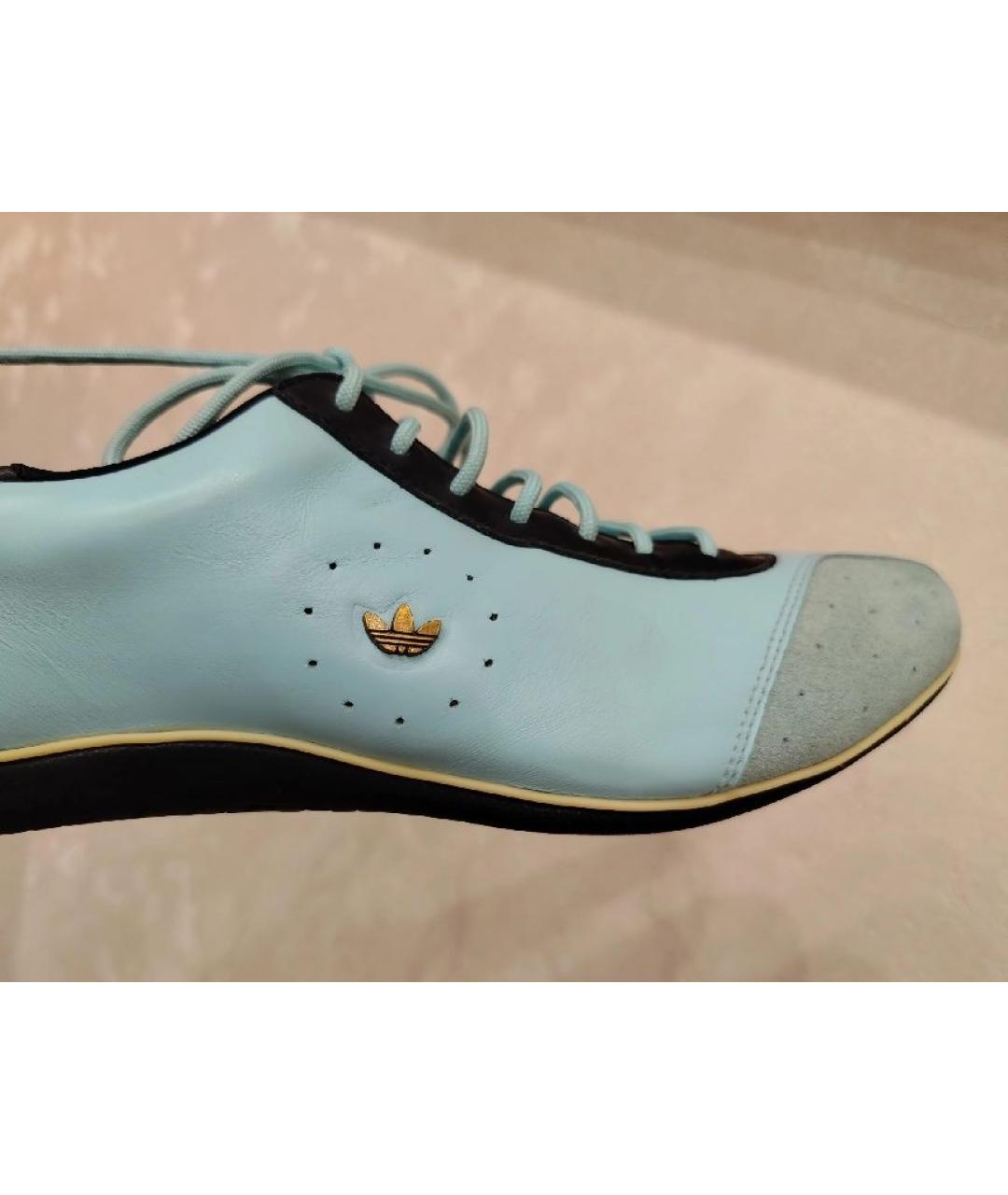 ADIDAS Голубые кожаные кроссовки, фото 5