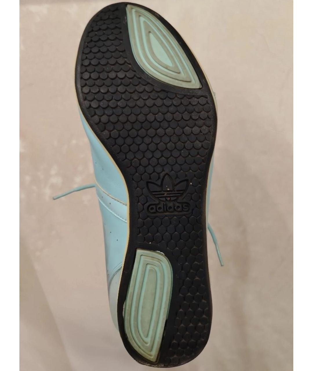 ADIDAS Голубые кожаные кроссовки, фото 6
