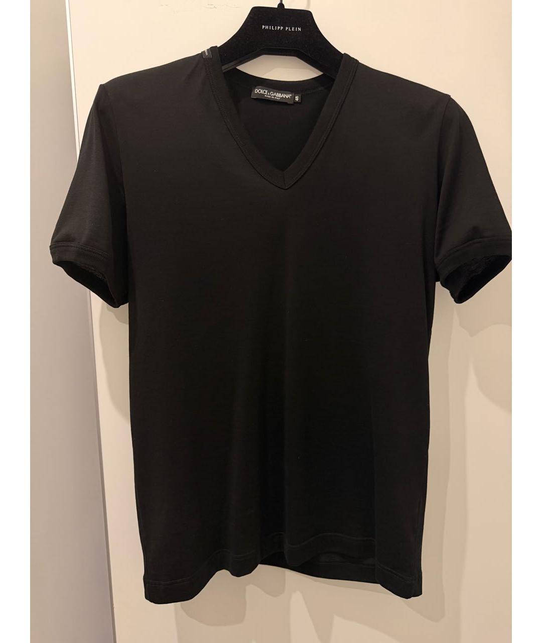 DOLCE&GABBANA Черная хлопковая футболка, фото 4