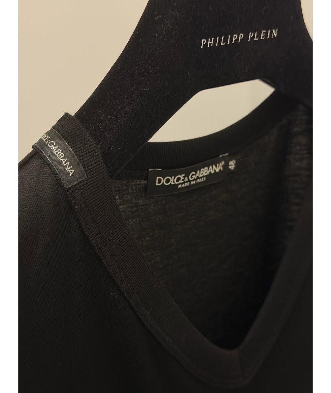 DOLCE&GABBANA Черная хлопковая футболка, фото 3