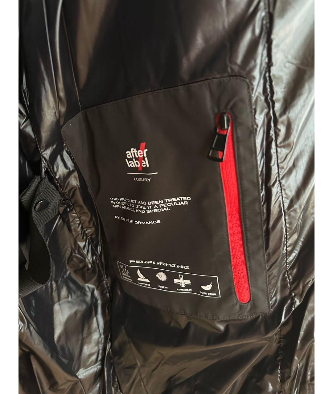 AFTER LABEL Черный полиэстеровый пуховик, фото 7