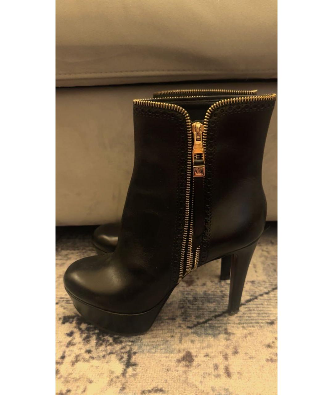 LOUIS VUITTON Черные кожаные высокие ботинки, фото 3
