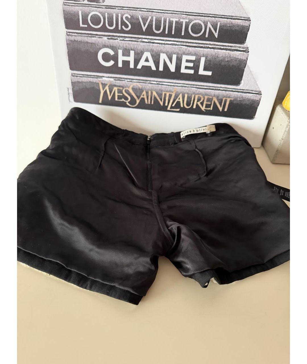 ALICE+OLIVIA Черные вискозные шорты, фото 7