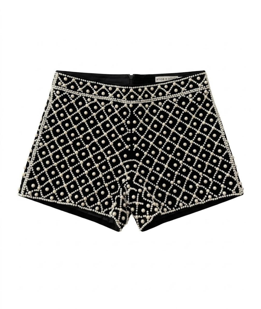 ALICE+OLIVIA Черные вискозные шорты, фото 1