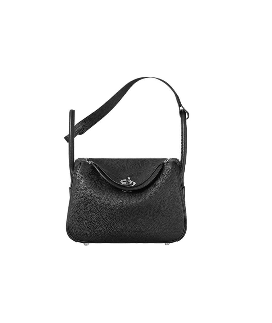 HERMES Черная кожаная сумка через плечо, фото 6