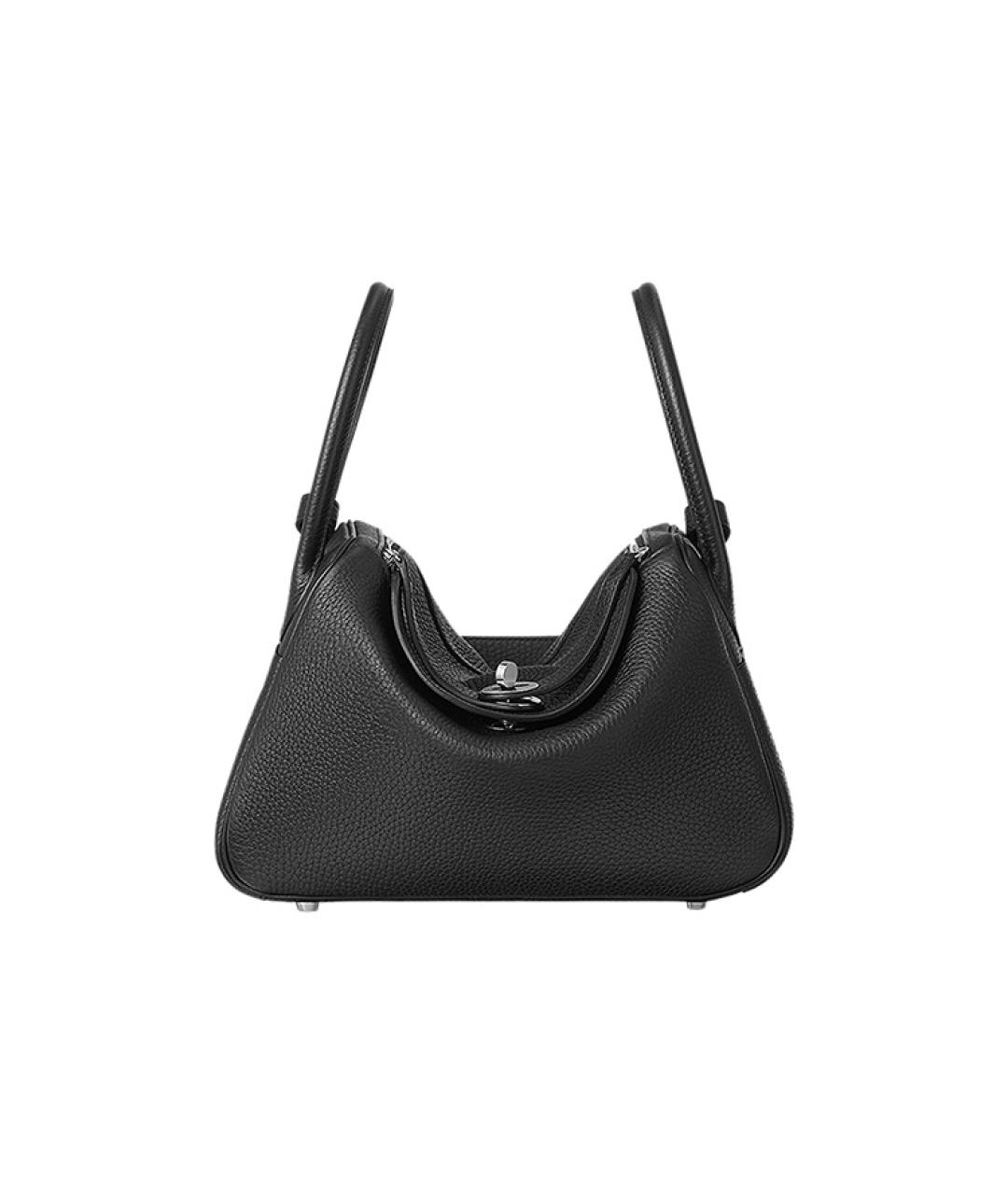 HERMES Черная кожаная сумка через плечо, фото 4