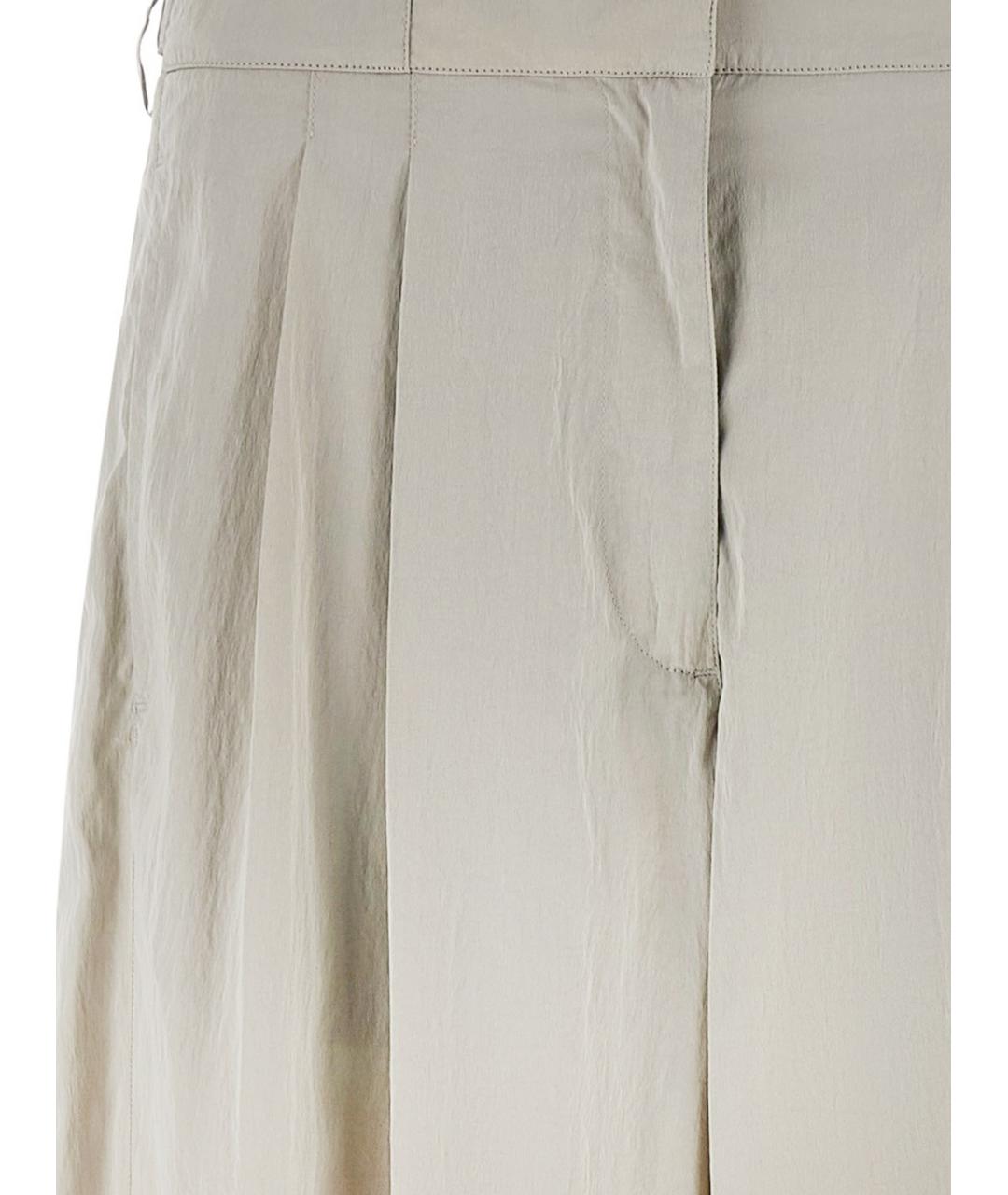 THE ROW Серые шелковые прямые брюки, фото 3
