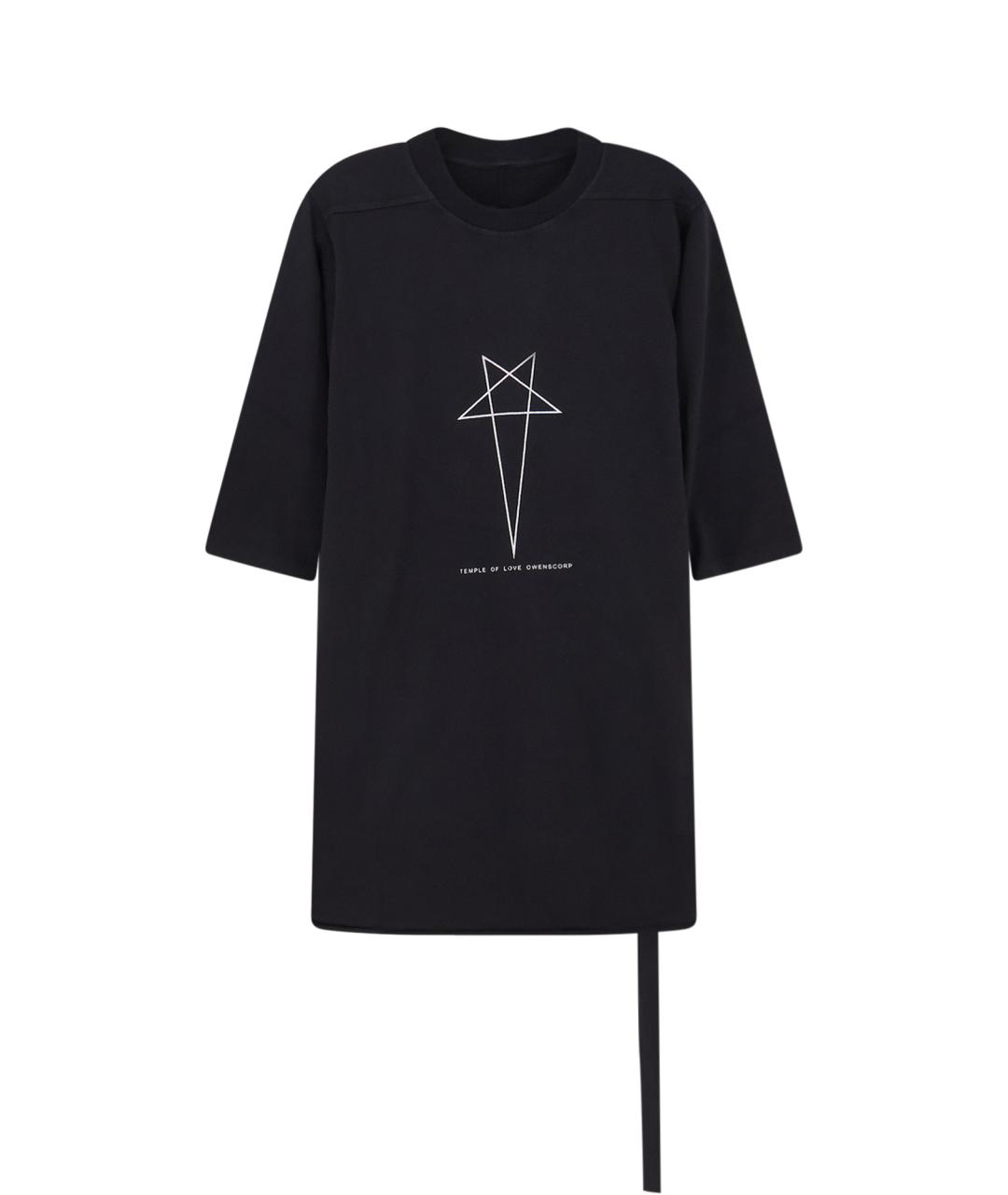 RICK OWENS DRKSHDW Черная хлопковая футболка, фото 1