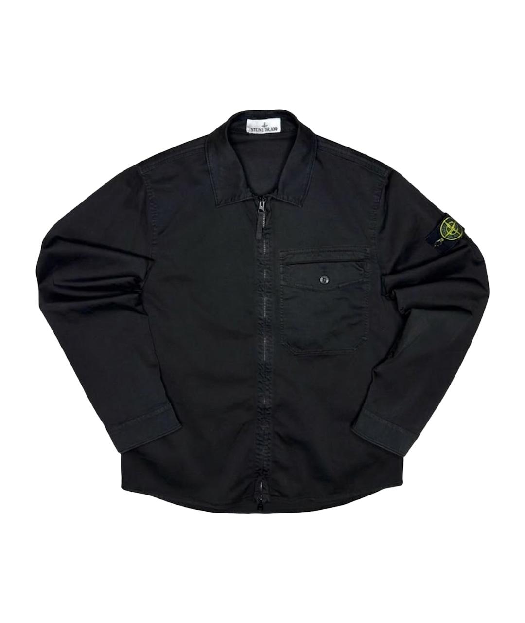 STONE ISLAND Черная хлопковая куртка, фото 1