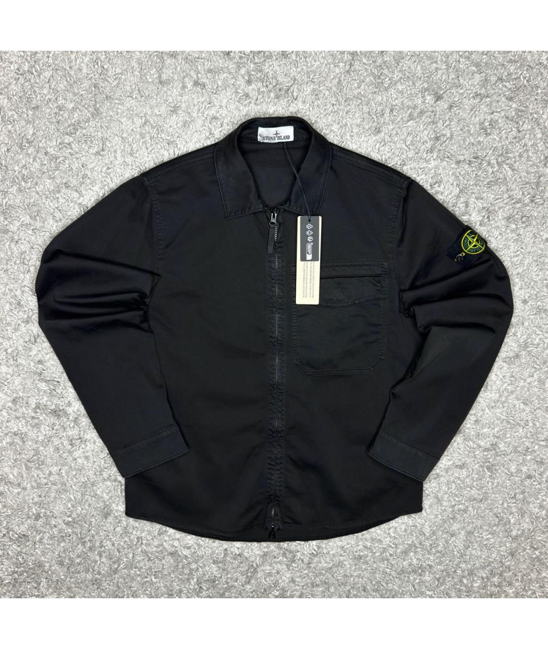 STONE ISLAND Черная хлопковая куртка, фото 6