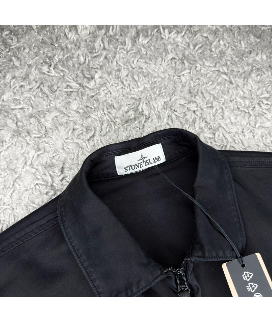 STONE ISLAND Черная хлопковая куртка, фото 3