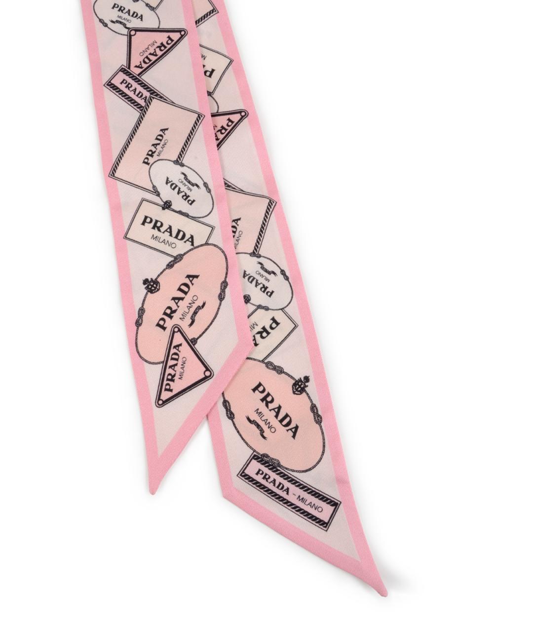 PRADA Розовый шелковый платок, фото 2