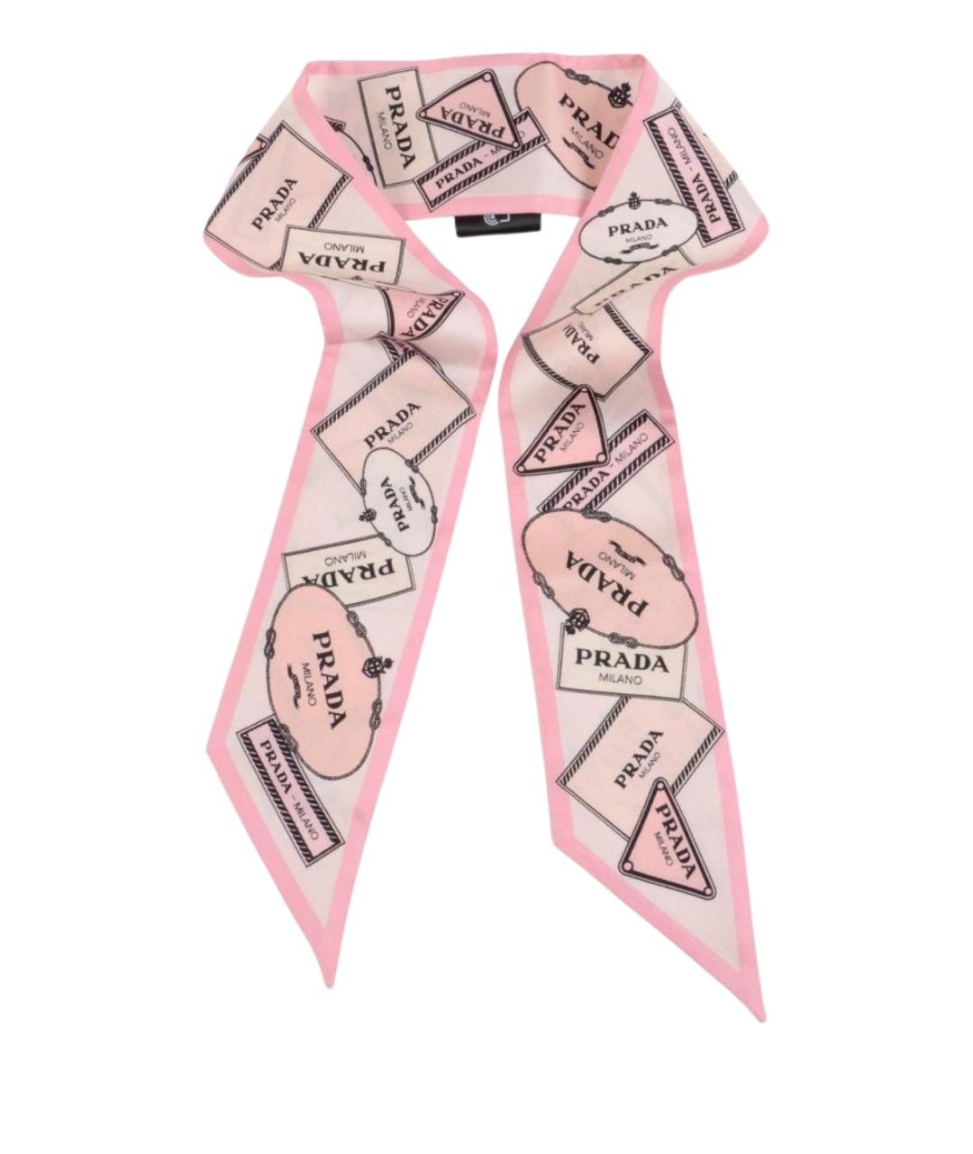 PRADA Розовый шелковый платок, фото 1