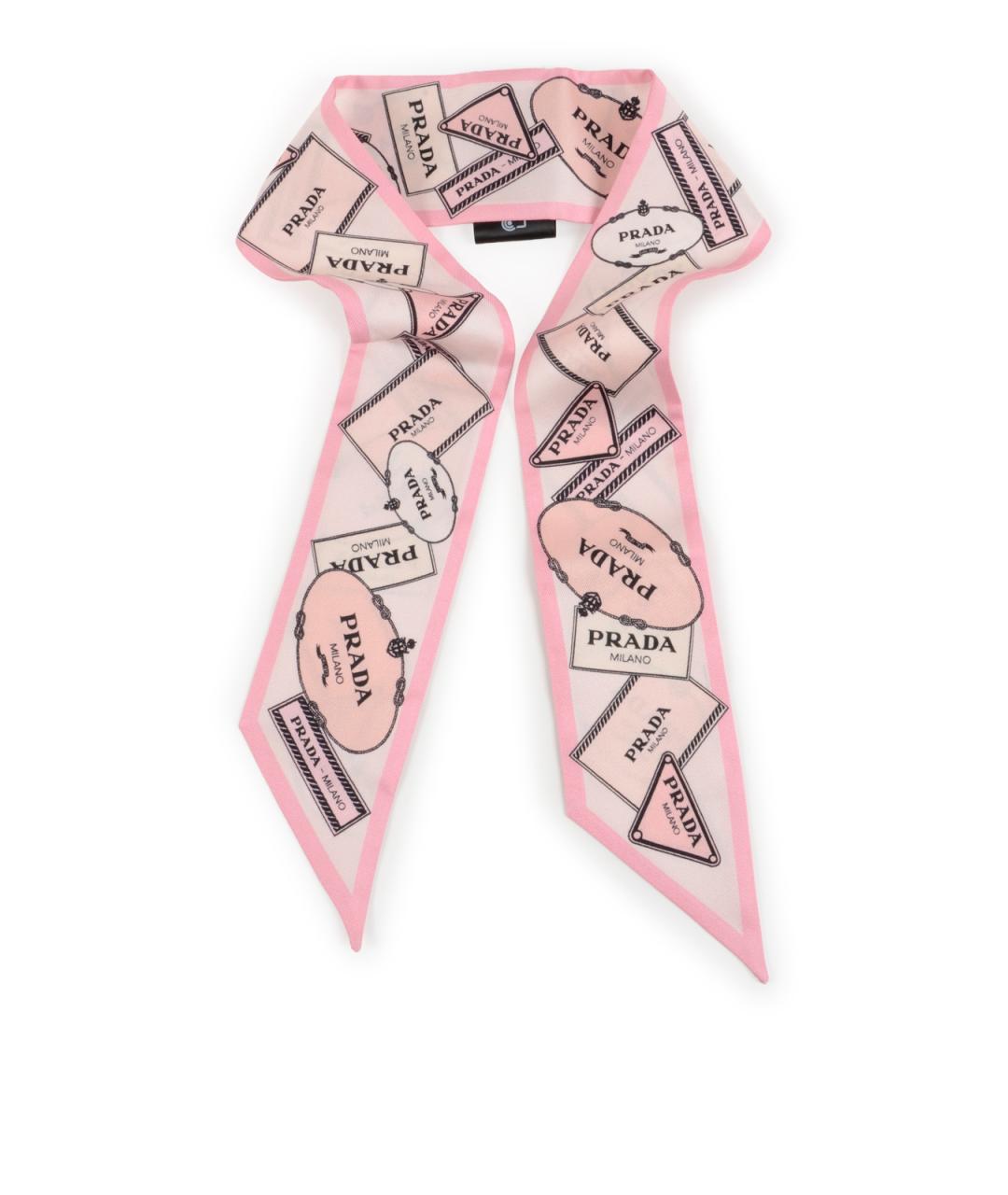 PRADA Розовый шелковый платок, фото 4