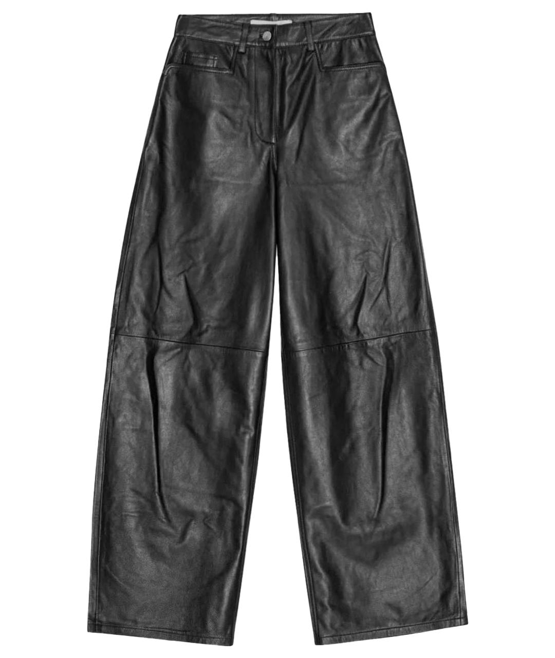 REMAIN Черные кожаные брюки широкие, фото 1