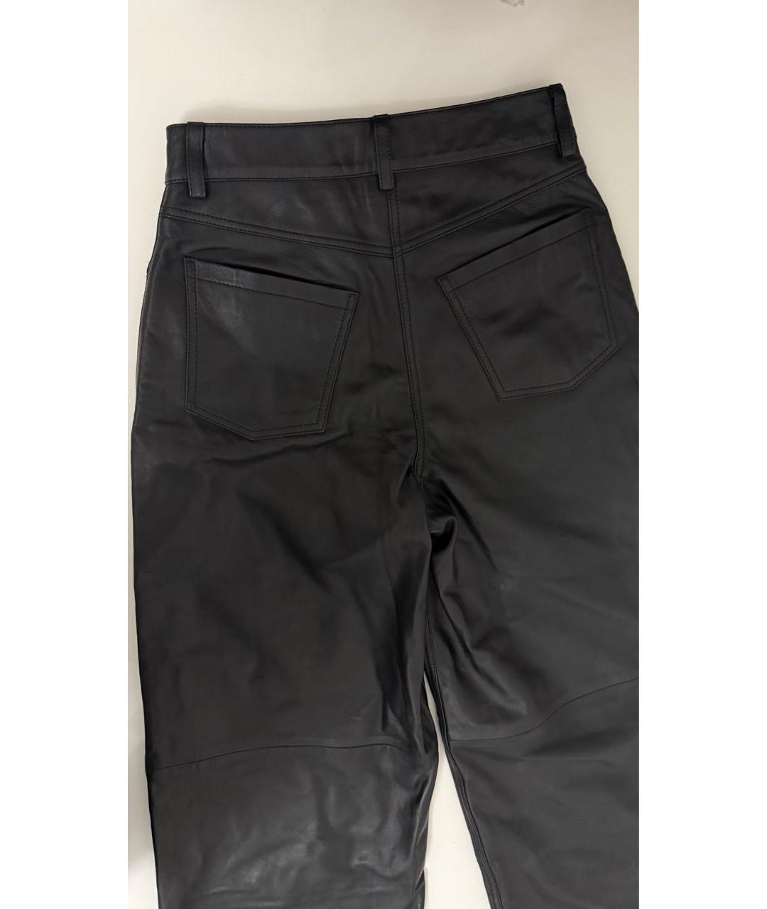 REMAIN Черные кожаные брюки широкие, фото 7