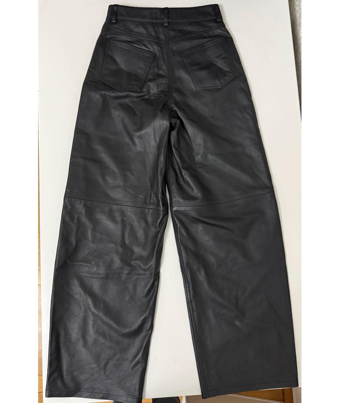 REMAIN Черные кожаные брюки широкие, фото 8