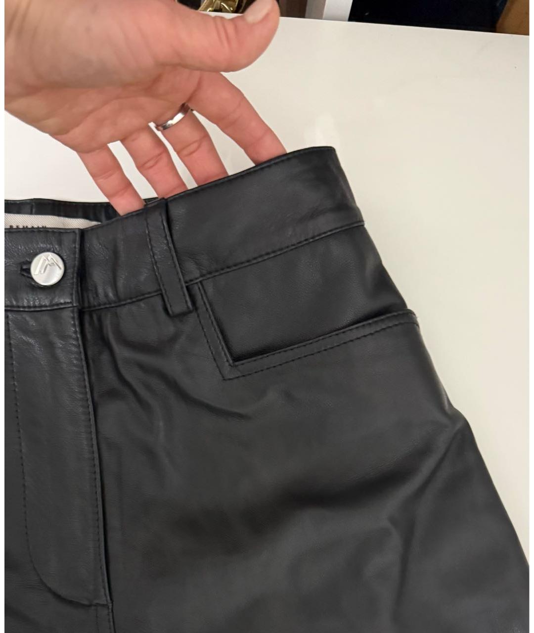 REMAIN Черные кожаные брюки широкие, фото 5