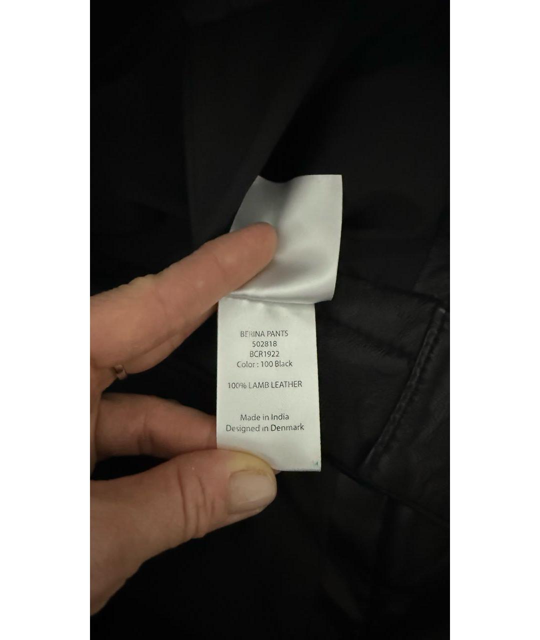 REMAIN Черные кожаные брюки широкие, фото 6